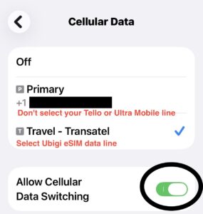 Cellular Data Settings