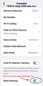 Ubigi eSIM Data Line